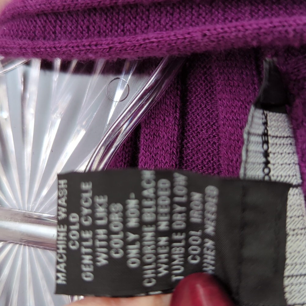 INC Purple Ribbed High Low Duster Sweater - Picture 4 of 4